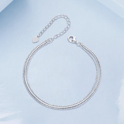 925 Sterling Silver &amp; White Gold Plated Bracelet  DestGlow