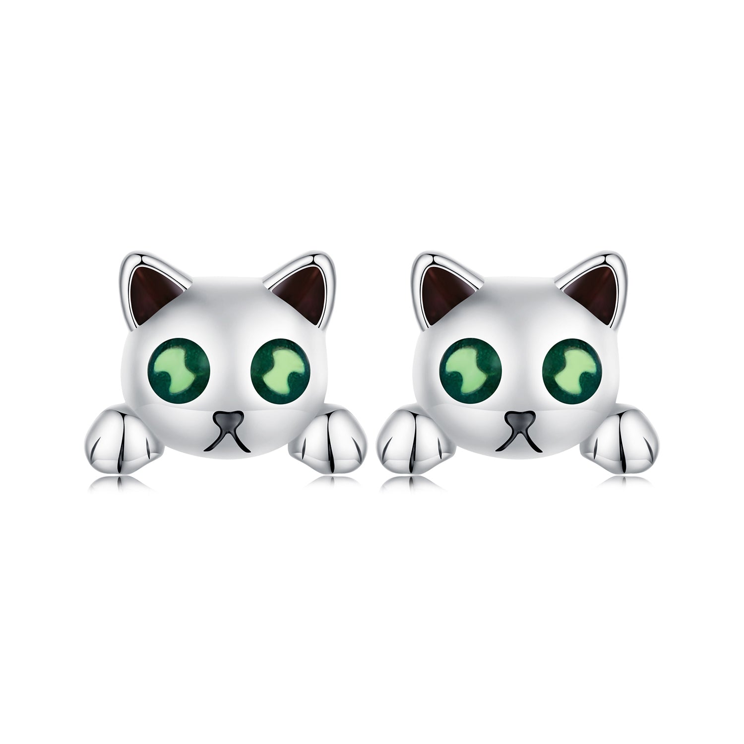 925 Sterling Silver Earrings with Enamel in Oxidized Finish  DestGlow