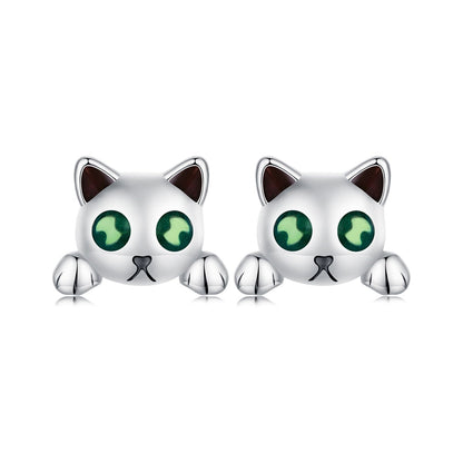 925 Sterling Silver Earrings with Enamel in Oxidized Finish  DestGlow