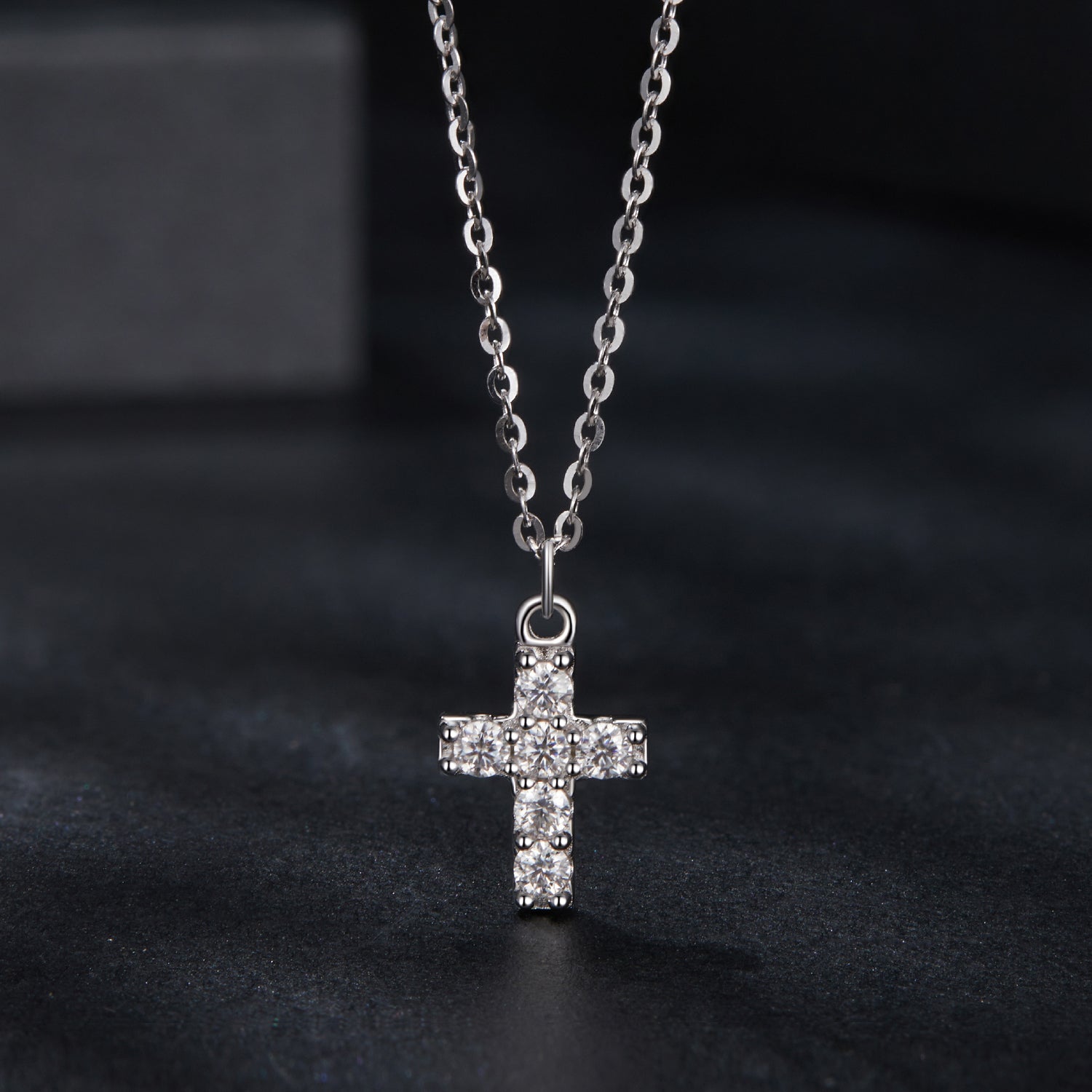 925 Sterling Silver Moissanite Pendant Necklace 40+5cm for Women  DestGlow