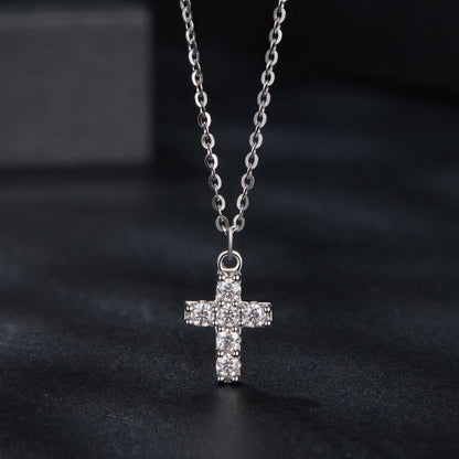 925 Sterling Silver Moissanite Pendant Necklace 40+5cm for Women  DestGlow