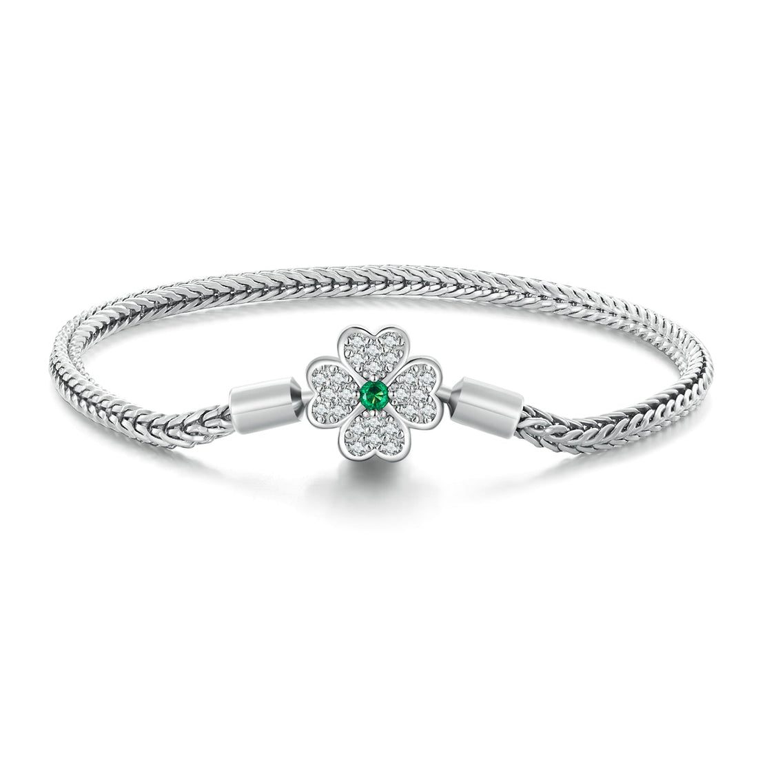 925 Sterling Silver Plated Platinum Bracelet with 3mm Rope for Women  DestGlow