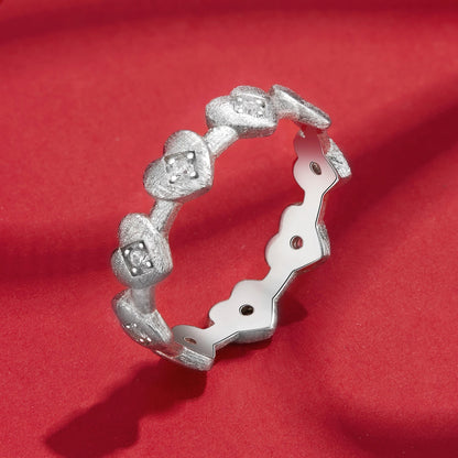 925 Sterling Silver Pave Setting CZ White Gold Plated Ring Size 6 for Women  DestGlow