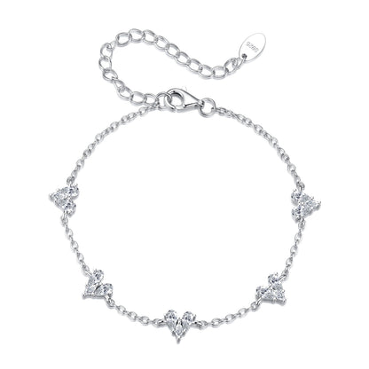 925 Sterling Silver Bracelet with White Gold Plating and CZ Paving for Women  DestGlow