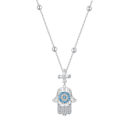 925 Sterling Silver Necklace with Pavé Setting CZ - 400mm Length  DestGlow