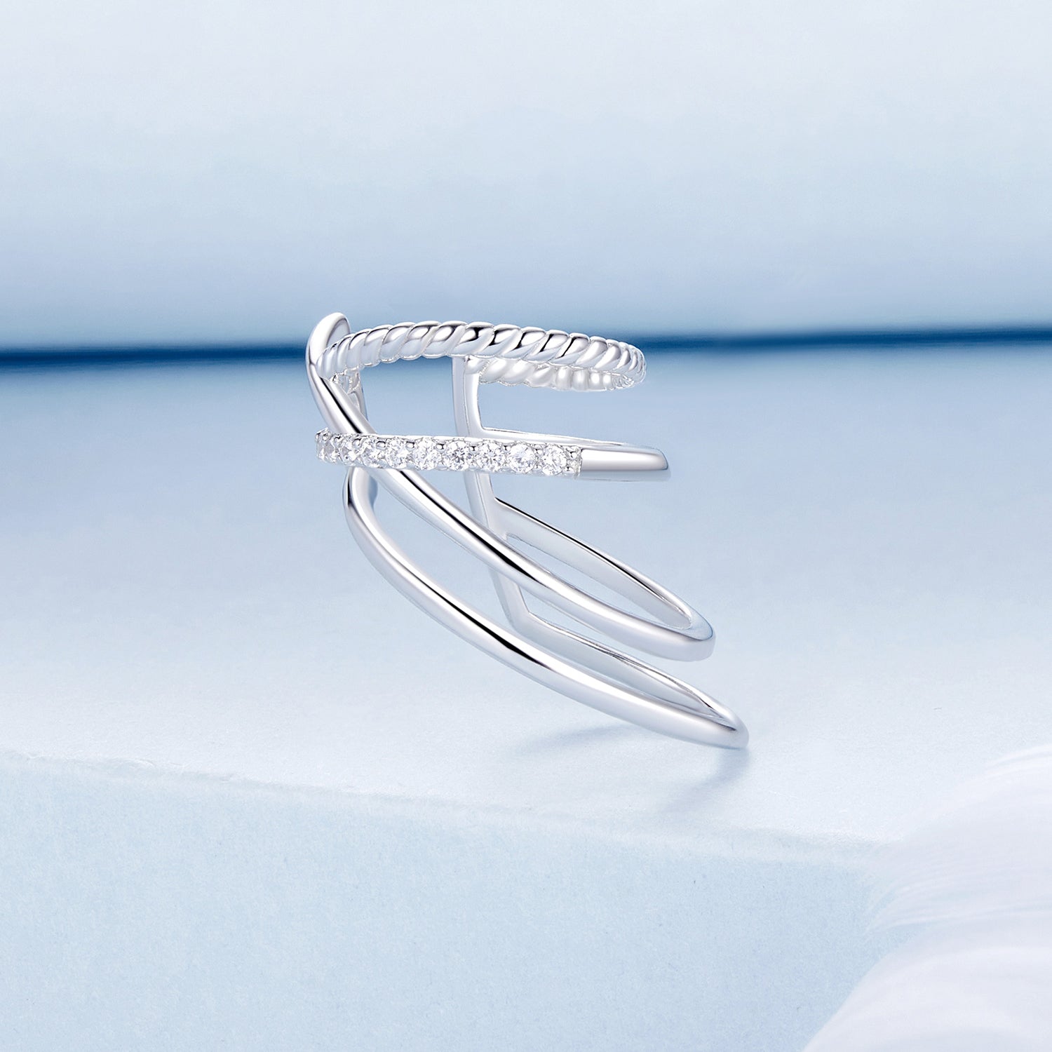 925 Sterling Silver Earrings with CZ and White Gold Plating  DestGlow