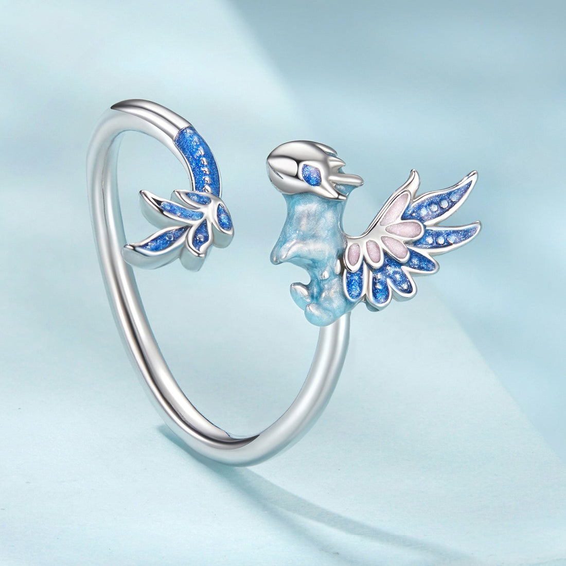 925 Sterling Silver Enamel Process Pavé CZ White Gold Ring for Women  DestGlow