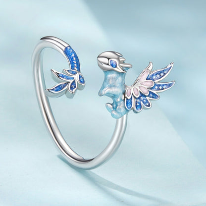 925 Sterling Silver Enamel Process Pavé CZ White Gold Ring for Women  DestGlow