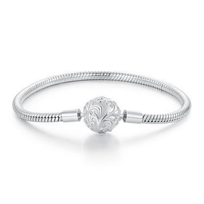925 Sterling Silver White Gold Plated 17cm CZ Pavé Bracelet for Women  DestGlow