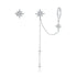 S925 Sterling Silver Earrings with CZ in Pavé Setting, 5.9cm Length, 1cm Size for Women  DestGlow