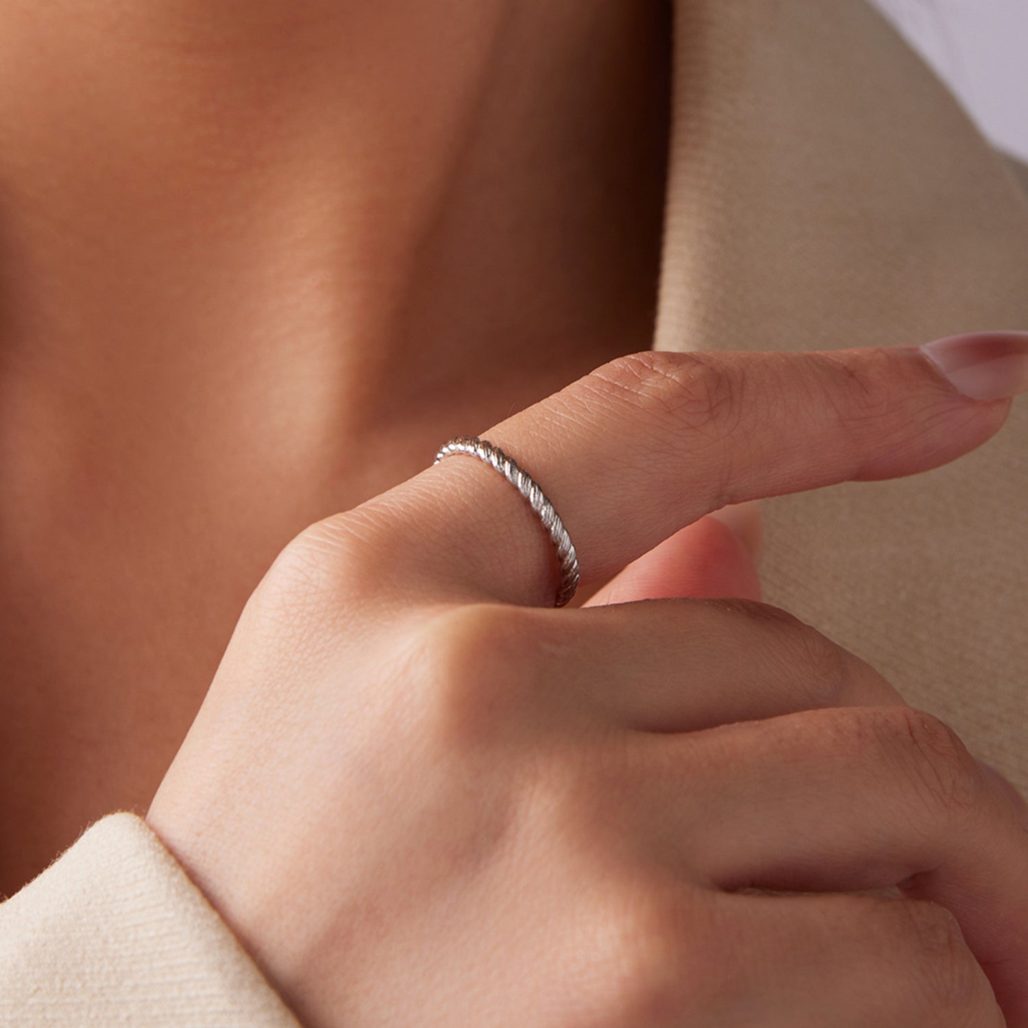 925 Sterling Silver White Gold Plated Ring for Women  DestGlow