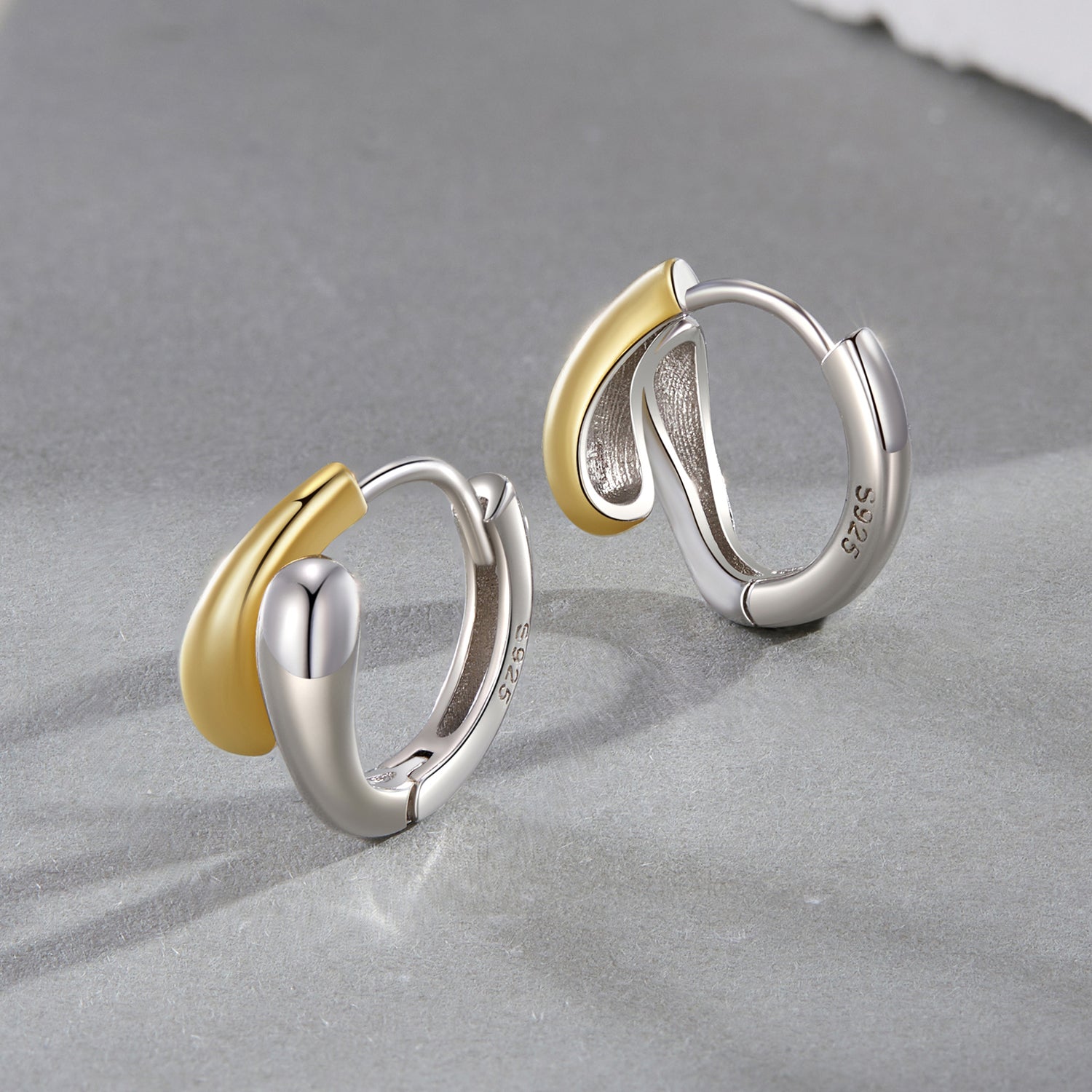 925 Sterling Silver &amp; Plated Gold &amp; Plated White Gold Earrings  DestGlow