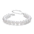 925 Sterling Silver Adjustable White Gold Plated Bracelet with Synthetic Pearl for Women  DestGlow