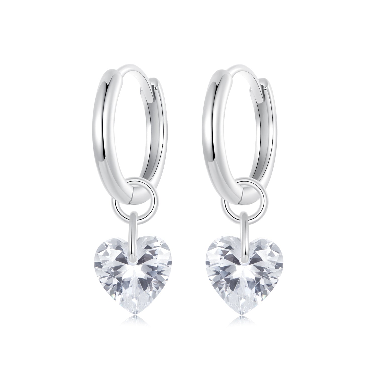 925 Sterling Silver Earrings with Pavé Setting CZ and White Gold Plating for Women  DestGlow