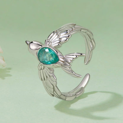925 Sterling Silver Transparent Glass Ring for Women  DestGlow