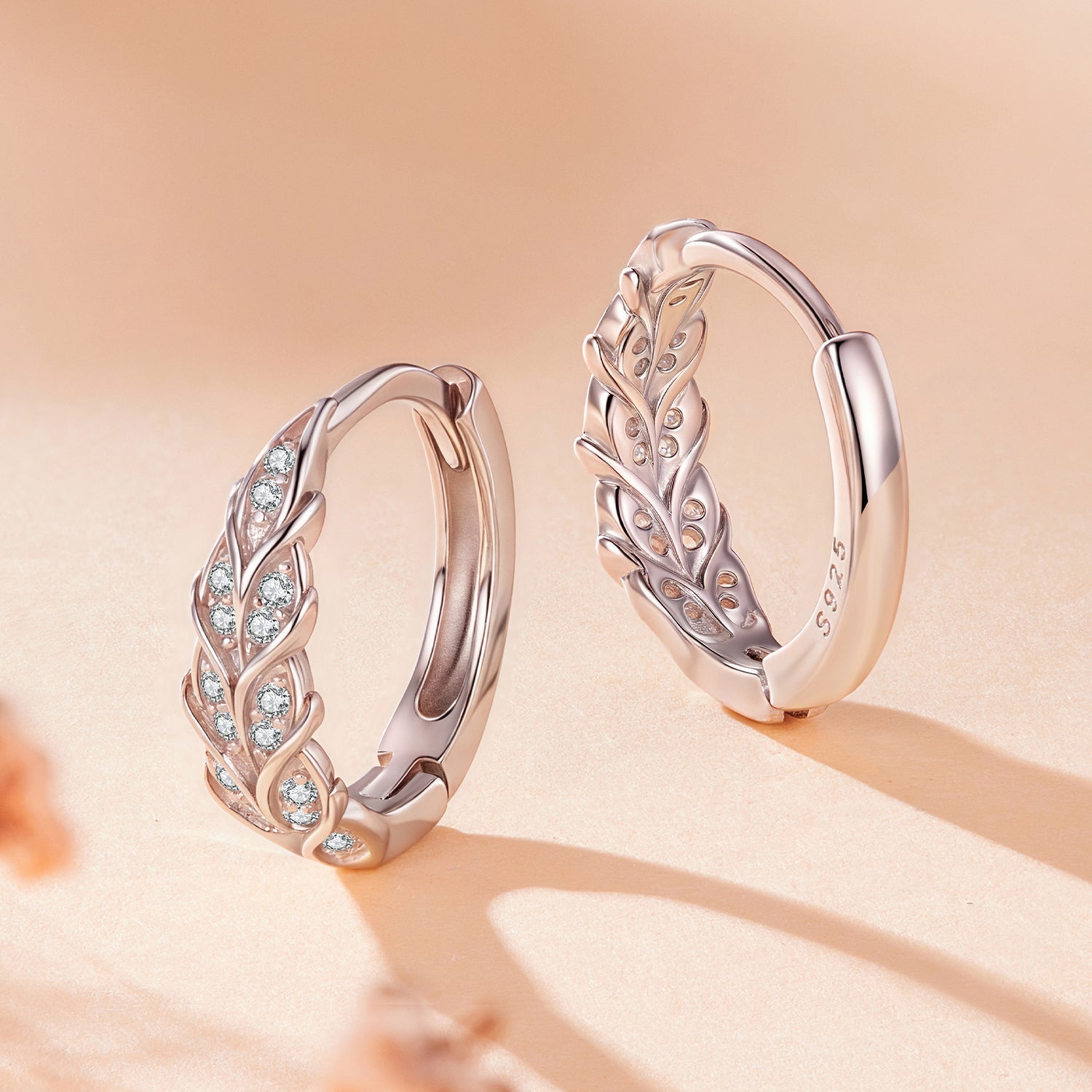 925 Sterling Silver Earrings with Pavé Setting CZ and White Gold Plating for Women  DestGlow