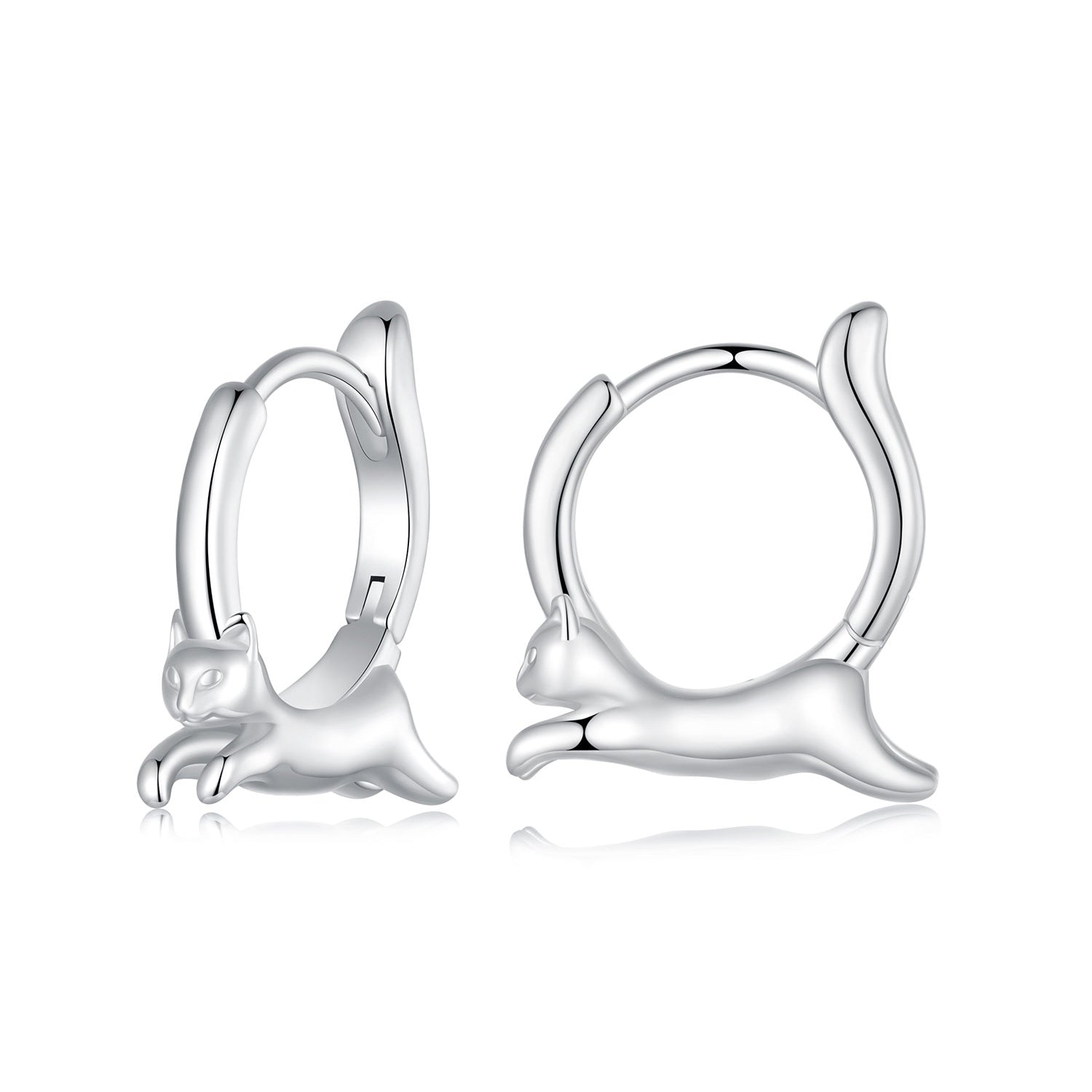925 Sterling Silver Earrings for Women, Size 15*4mm, Inner Diameter 10mm, Plated Platinum  DestGlow