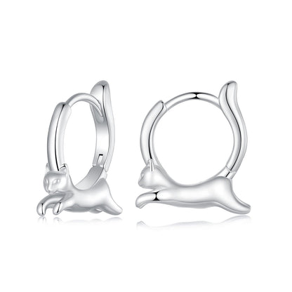 925 Sterling Silver Earrings for Women, Size 15*4mm, Inner Diameter 10mm, Plated Platinum  DestGlow