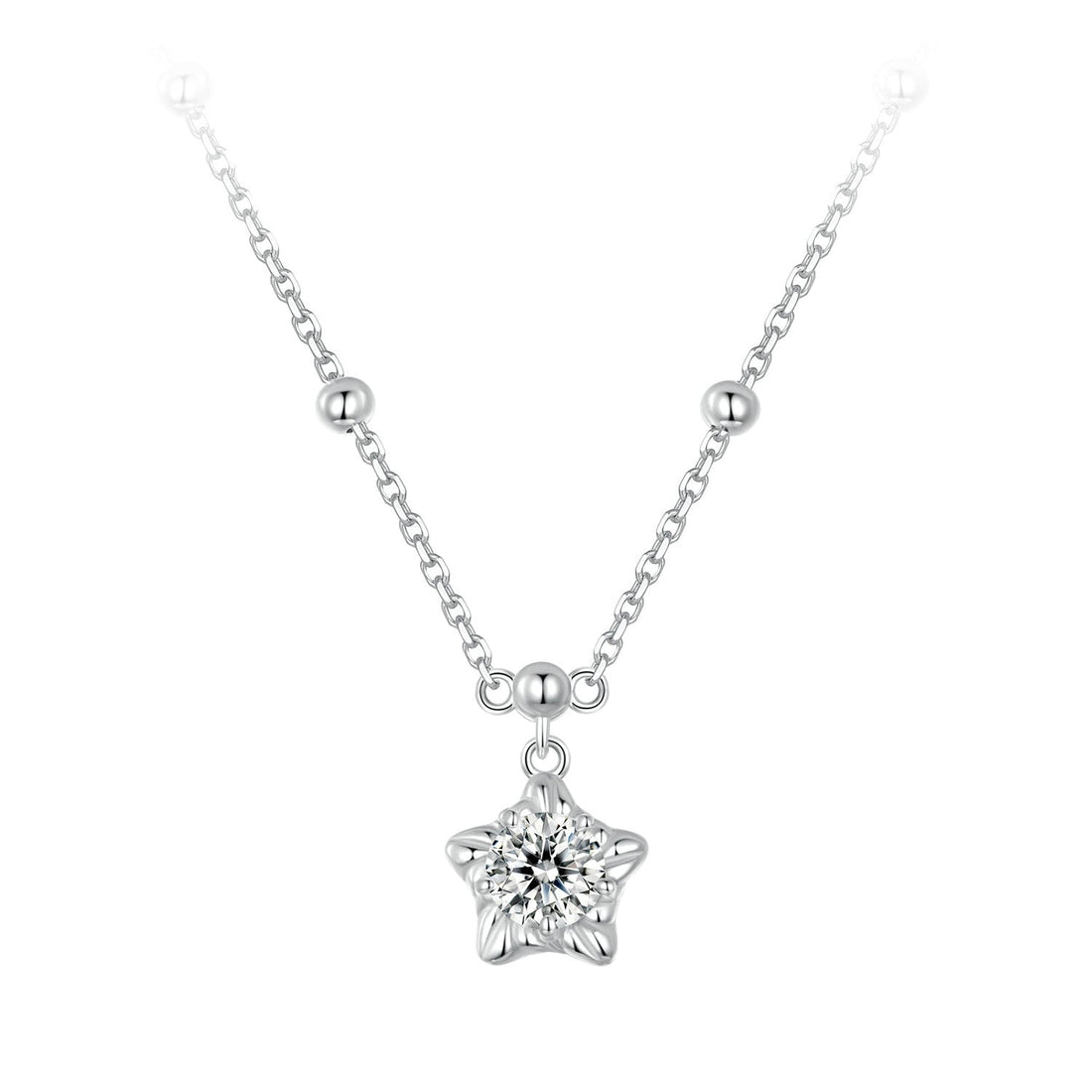 925 Sterling Silver 5mm Moissanite Necklace for Women  DestGlow