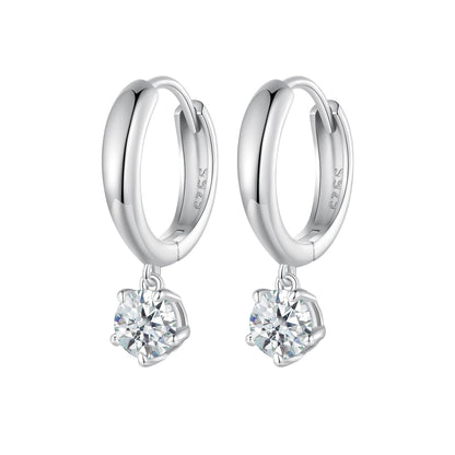 S925 Sterling Silver 0.50 Carat Moissanite Earrings for Women  DestGlow