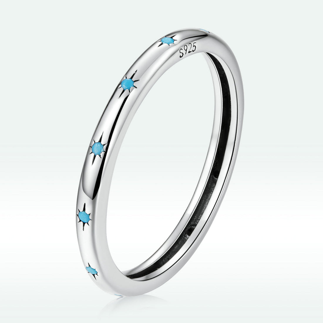 925 Sterling Silver Turquoise Oxidized Silver Ring Size 6 for Women  DestGlow