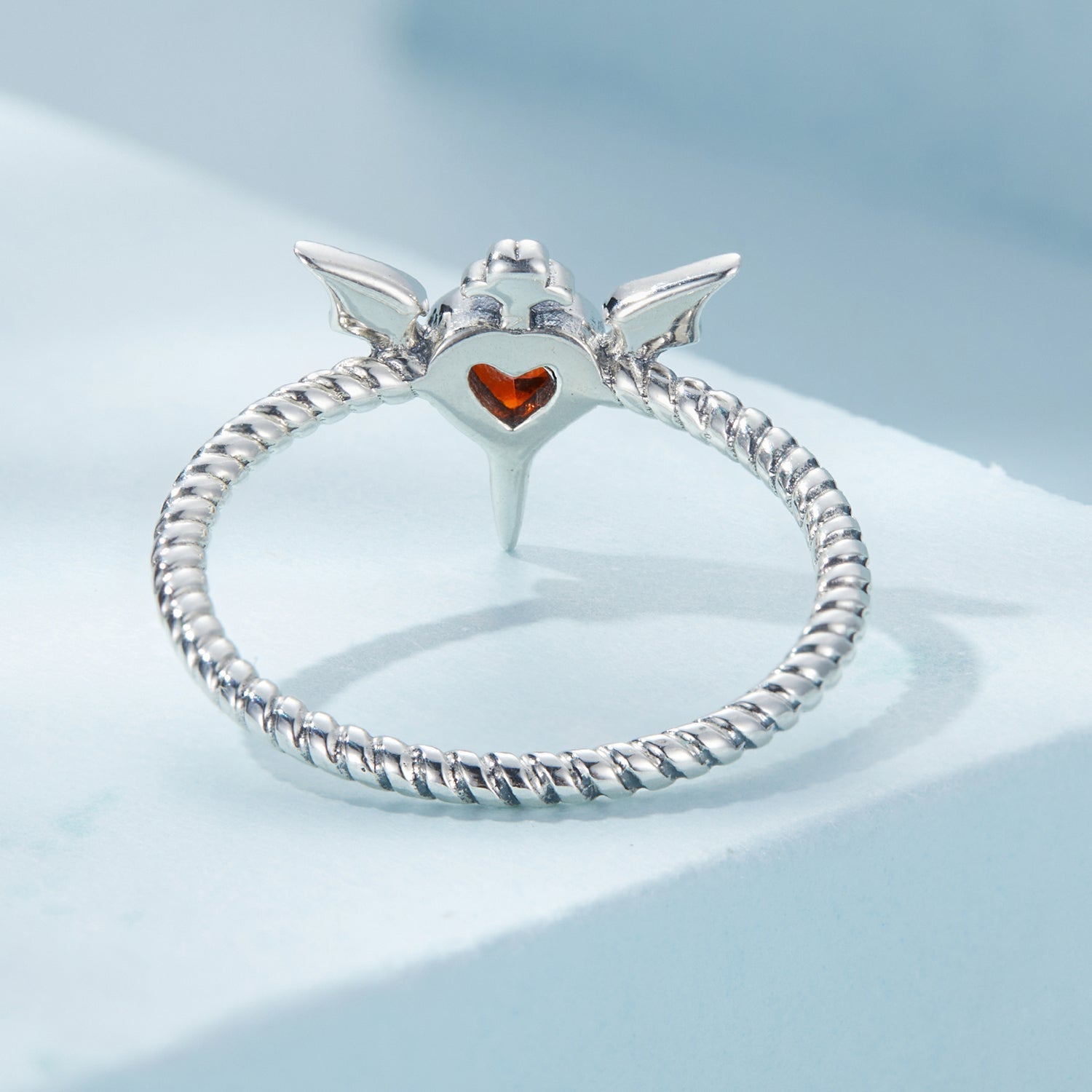 925 Sterling Silver Oxidized CZ Pendant Ring Size 6 for Women  DestGlow
