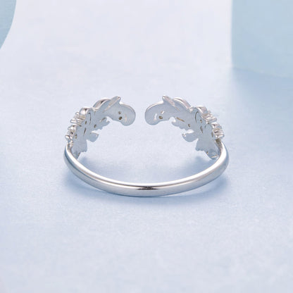 925 Sterling Silver White Gold Plated Ring with Pavé Setting CZ for Women  DestGlow