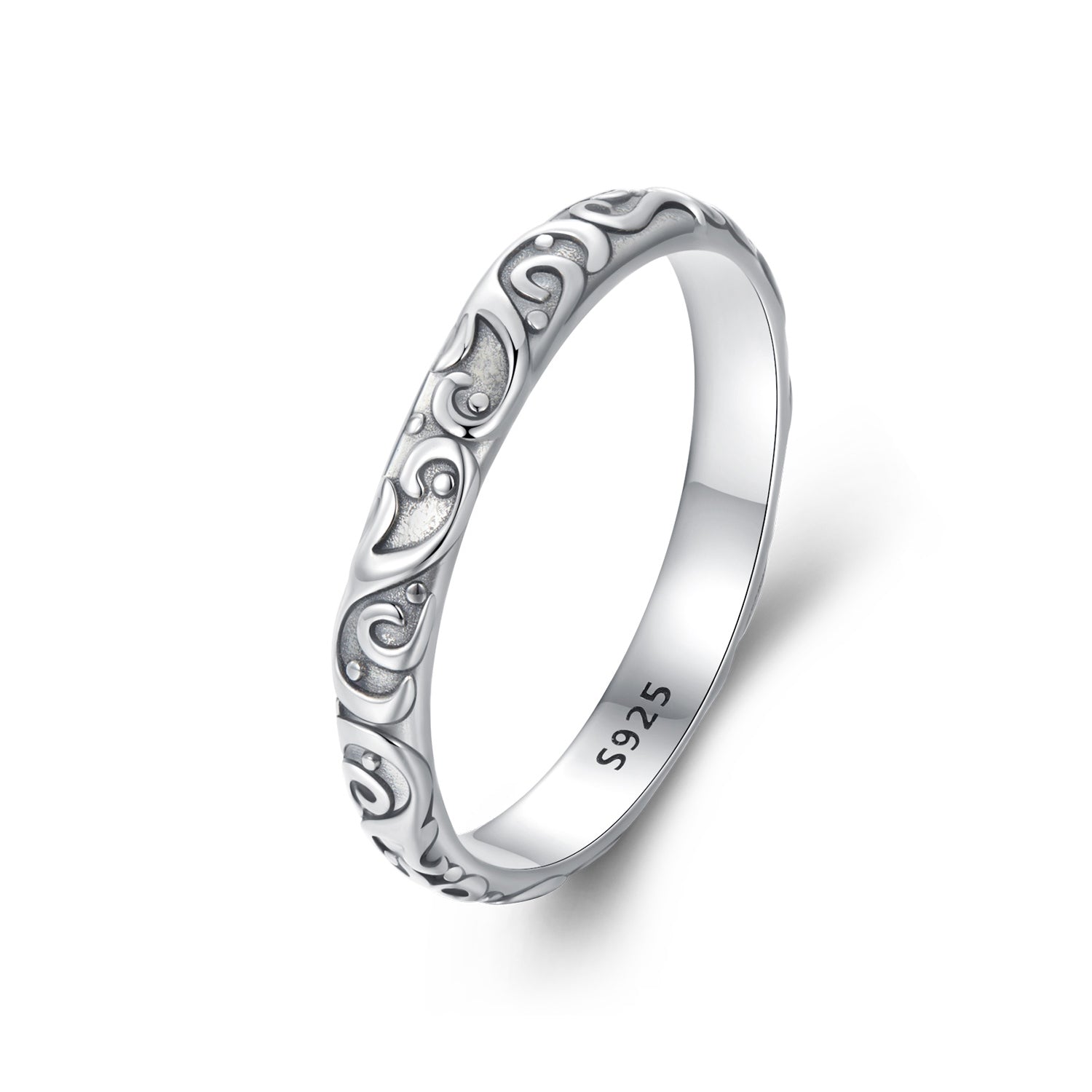 925 Sterling Silver Oxidized 2.8mm Band Ring Size 6.0 for Women  DestGlow