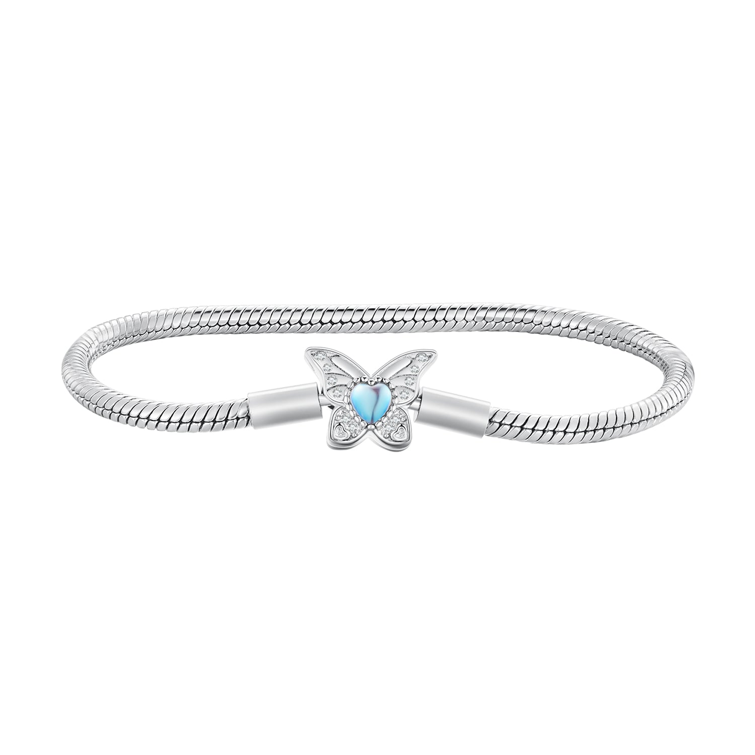 925 Sterling Silver Moonstone Bracelet 17.0 cm Pavé Setting for Women  DestGlow