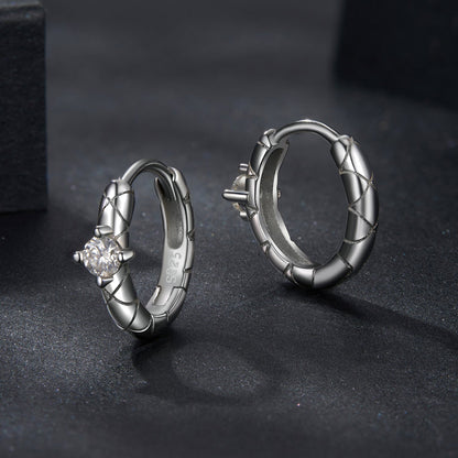 925 Sterling Silver Moissanite Earrings 1.3cm for Women