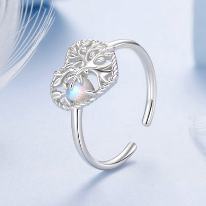 925 Sterling Silver Heart-Shaped Moonstone Ring for Women  DestGlow