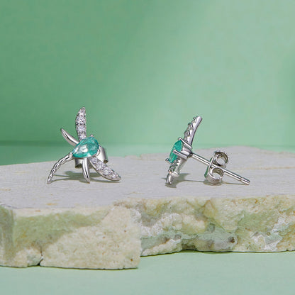 925 Sterling Silver Earrings with CZ and Glass, 12x14mm, for Women  DestGlow