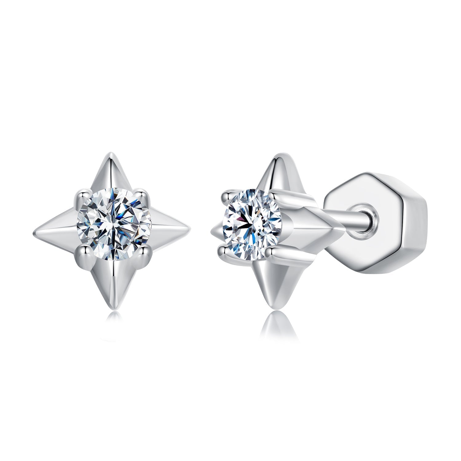 925 Sterling Silver 0.1 Carat Moissanite Earrings for Women  DestGlow