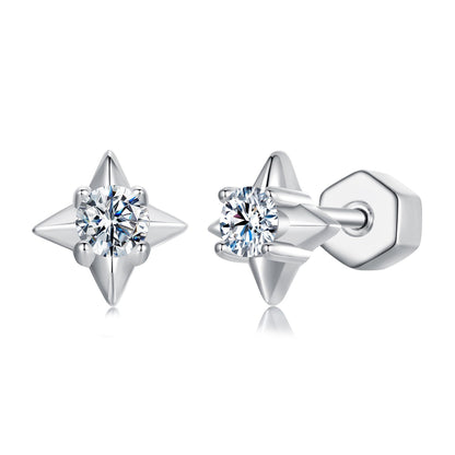 925 Sterling Silver 0.1 Carat Moissanite Earrings for Women  DestGlow