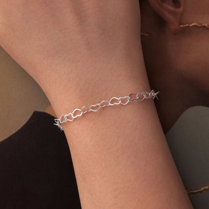 925 Sterling Silver Plated White Gold Adjustable Bracelet for Women  DestGlow