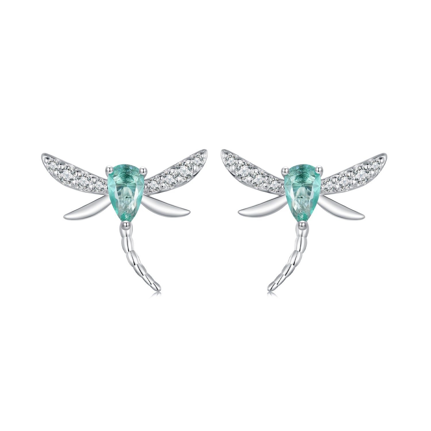 925 Sterling Silver Earrings with CZ and Glass, 12x14mm, for Women  DestGlow
