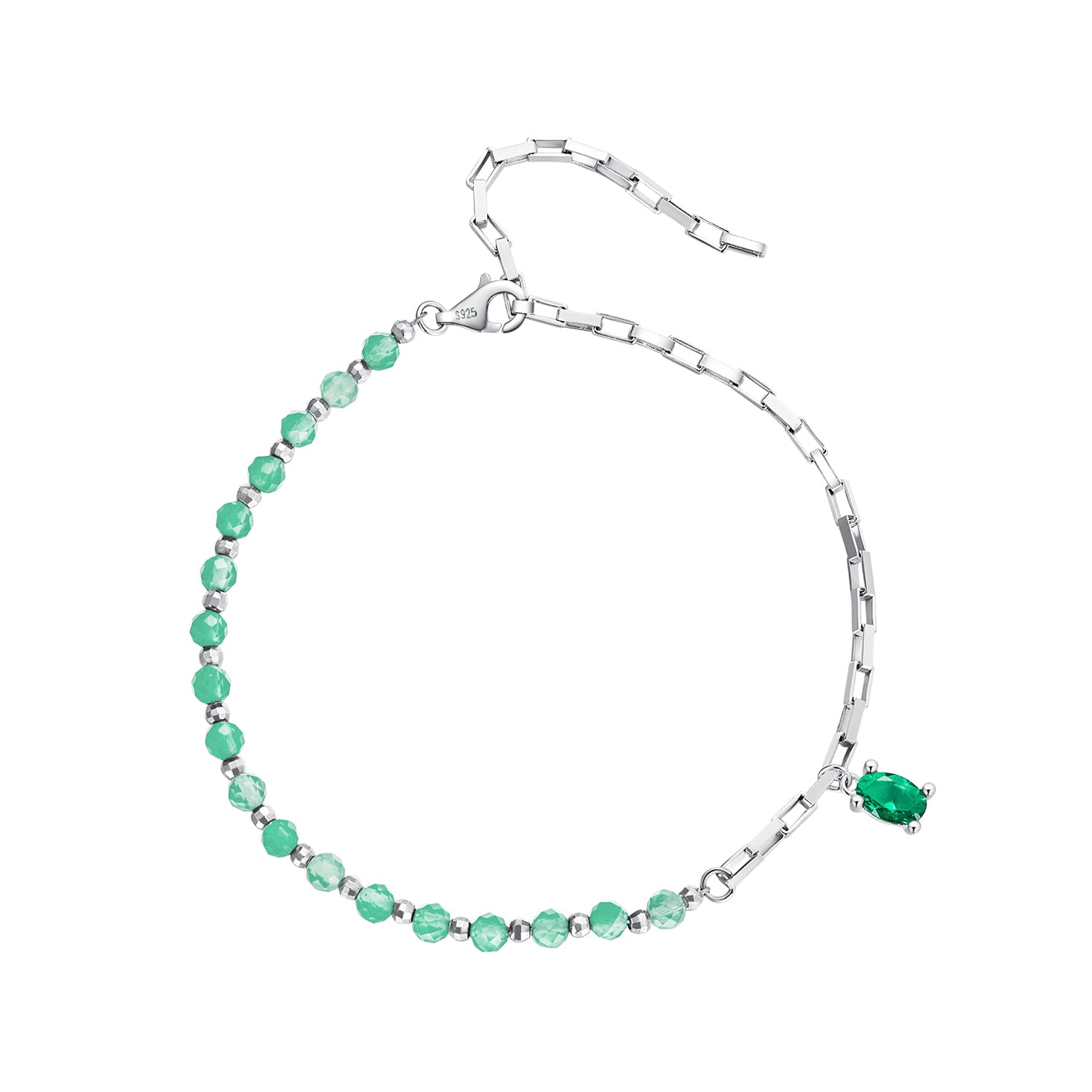 925 Sterling Silver Bracelet with Pavé Setting CZ - 210mm - for Women  DestGlow
