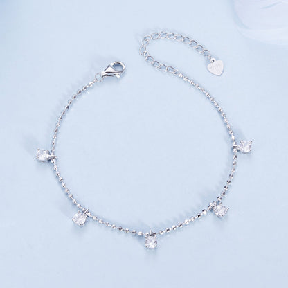 925 Sterling Silver Plated Platinum CZ Bracelet for Women  DestGlow