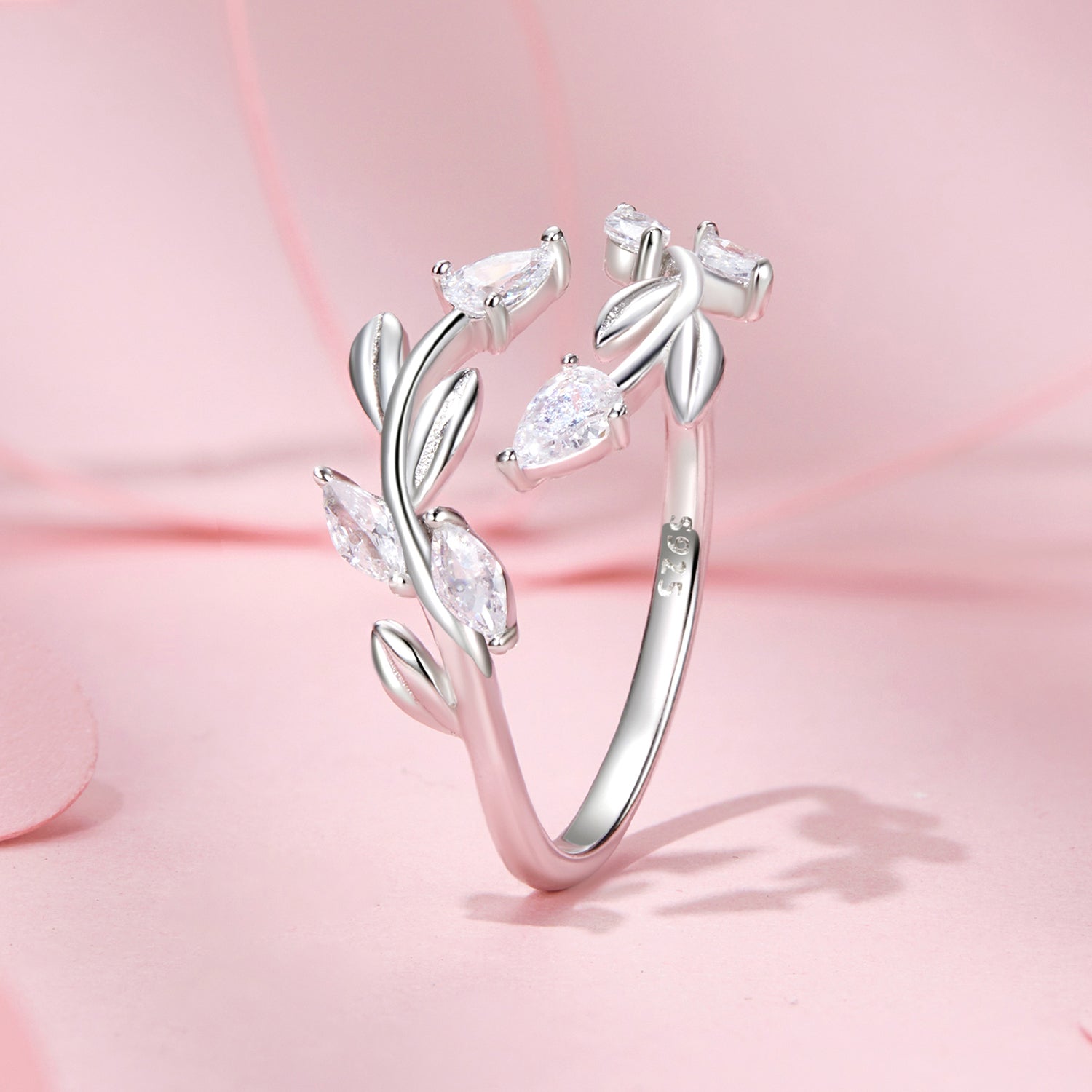 925 Sterling Silver White Gold Plated Pavé Setting CZ Ring for Women  DestGlow