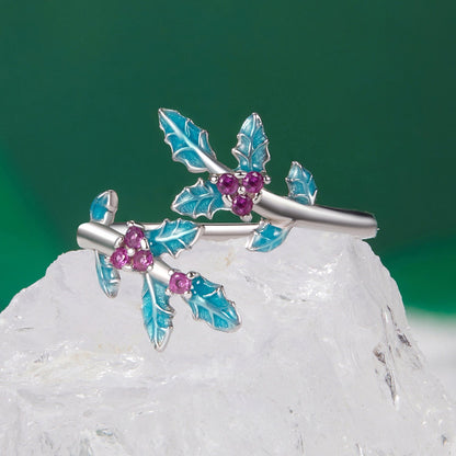 925 Sterling Silver Enamel White Gold Plated Ring with CZ for Women  DestGlow