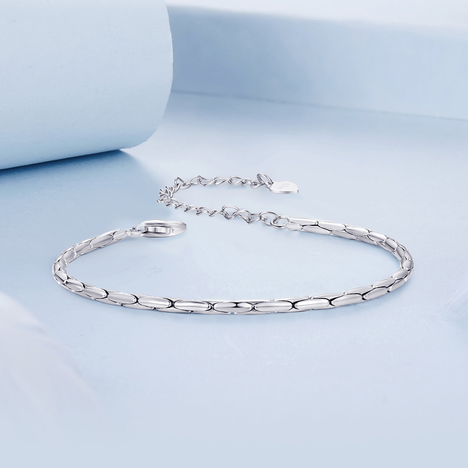 925 Sterling Silver + White Gold Plated Bracelet  DestGlow
