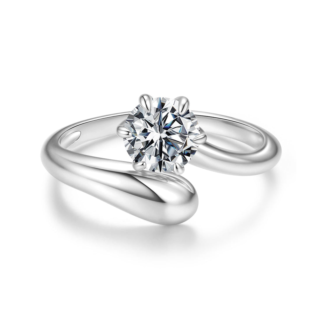 925 Sterling Silver 1 Carat Moissanite Ring for Women  DestGlow