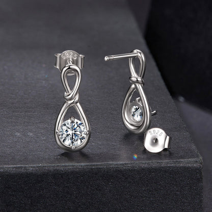 925 Sterling Silver 0.5 Carat Moissanite Earrings for Women