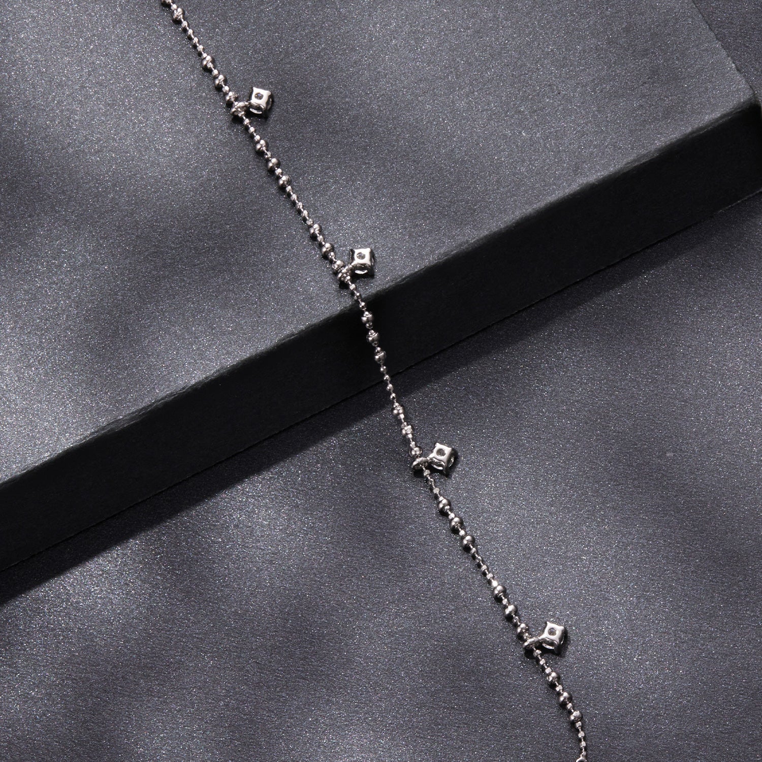 925 Sterling Silver &amp; Moissanite Bracelet for Women - 15+6cm, Plated White Gold