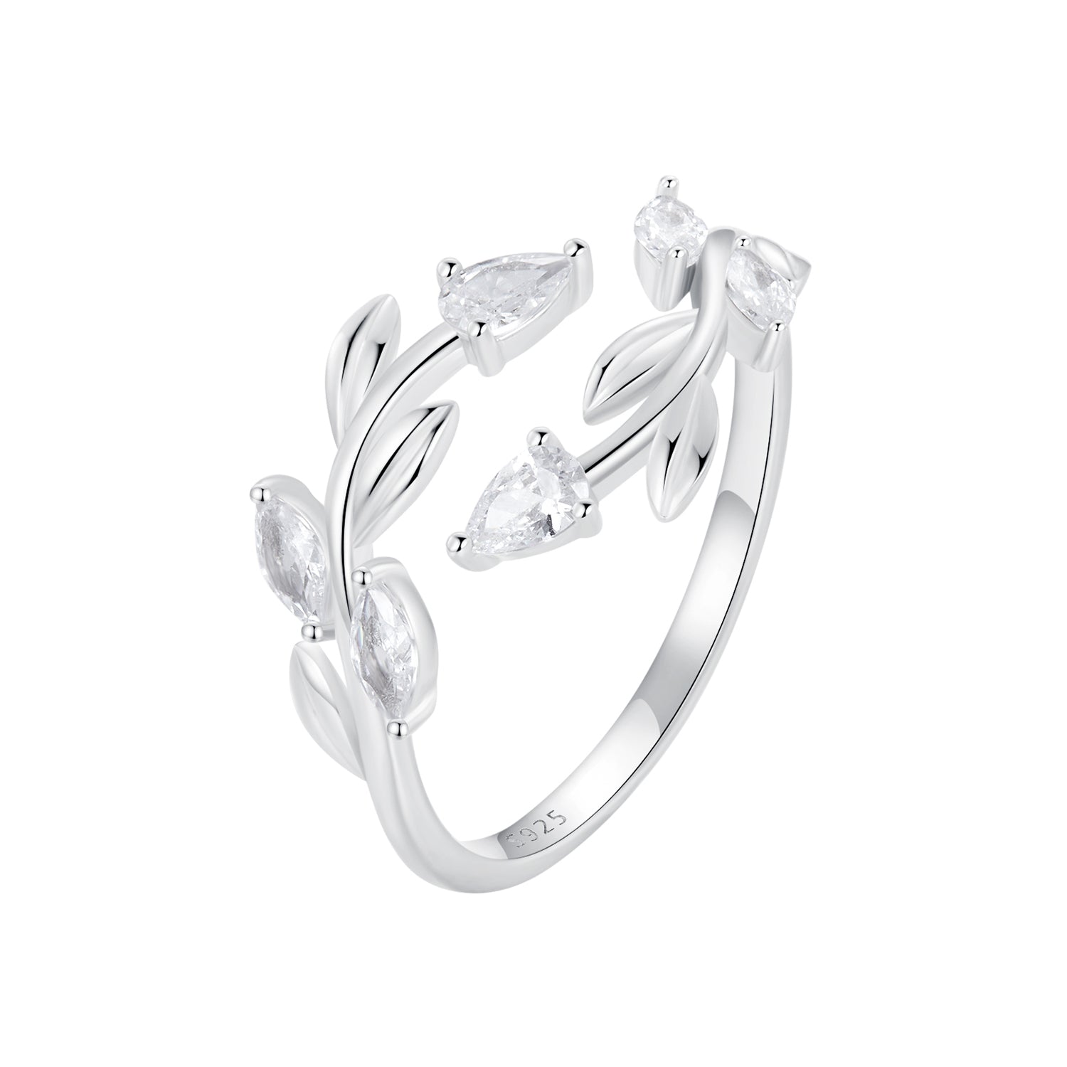 925 Sterling Silver White Gold Plated Pavé Setting CZ Ring for Women  DestGlow