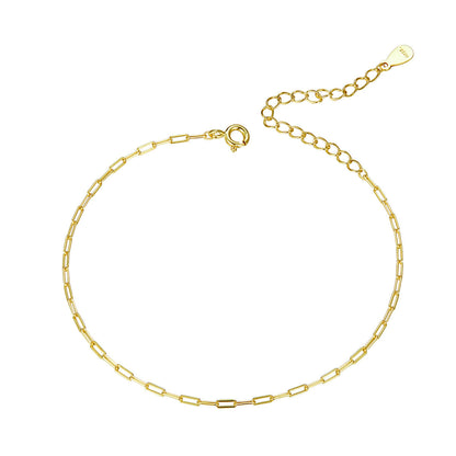 925 Sterling Silver &amp; Plated Platinum Bracelet - 17+5cm Length