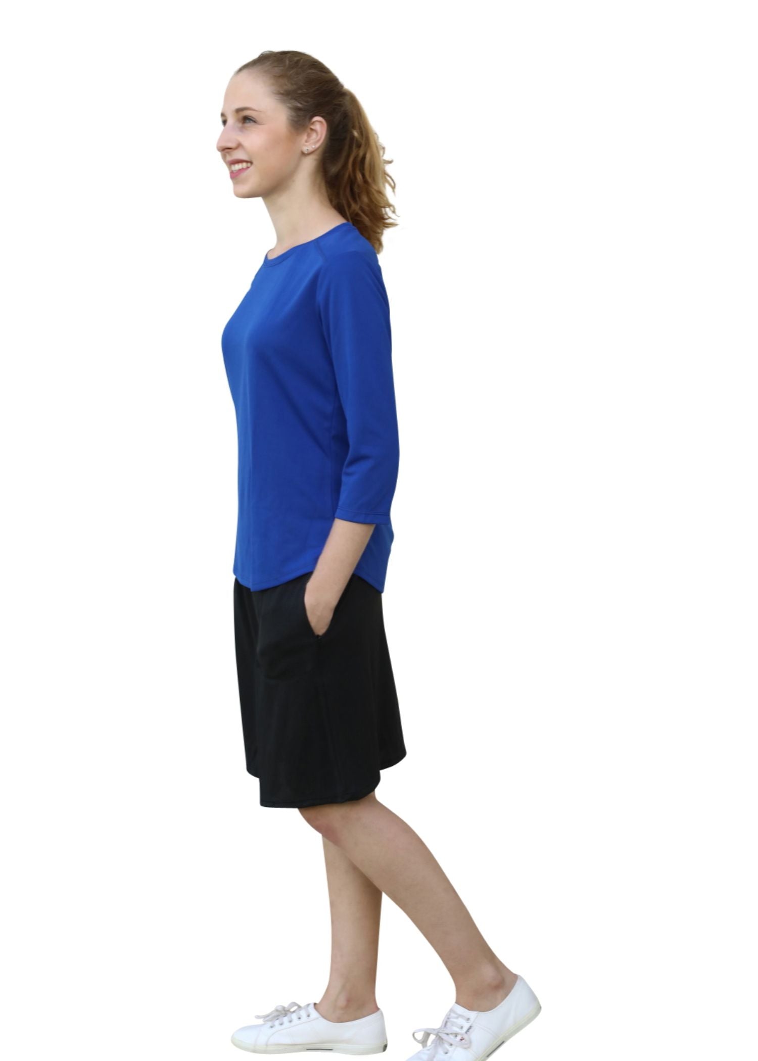 Modest Athletic Moisture-Wicking Performance Top with 3/4 Sleeves by Kosher Casual USA