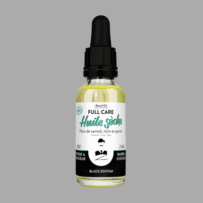 Organic Beard Oil for Men – Full Care Black Edition, Dry Non-Greasy Blend, 30mL - accessories