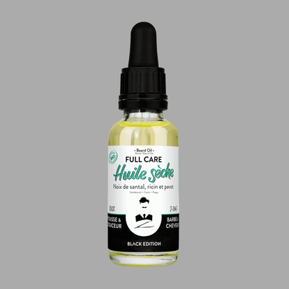 Organic Beard Oil for Men – Full Care Black Edition, Dry Non-Greasy Blend, 30mL - accessories