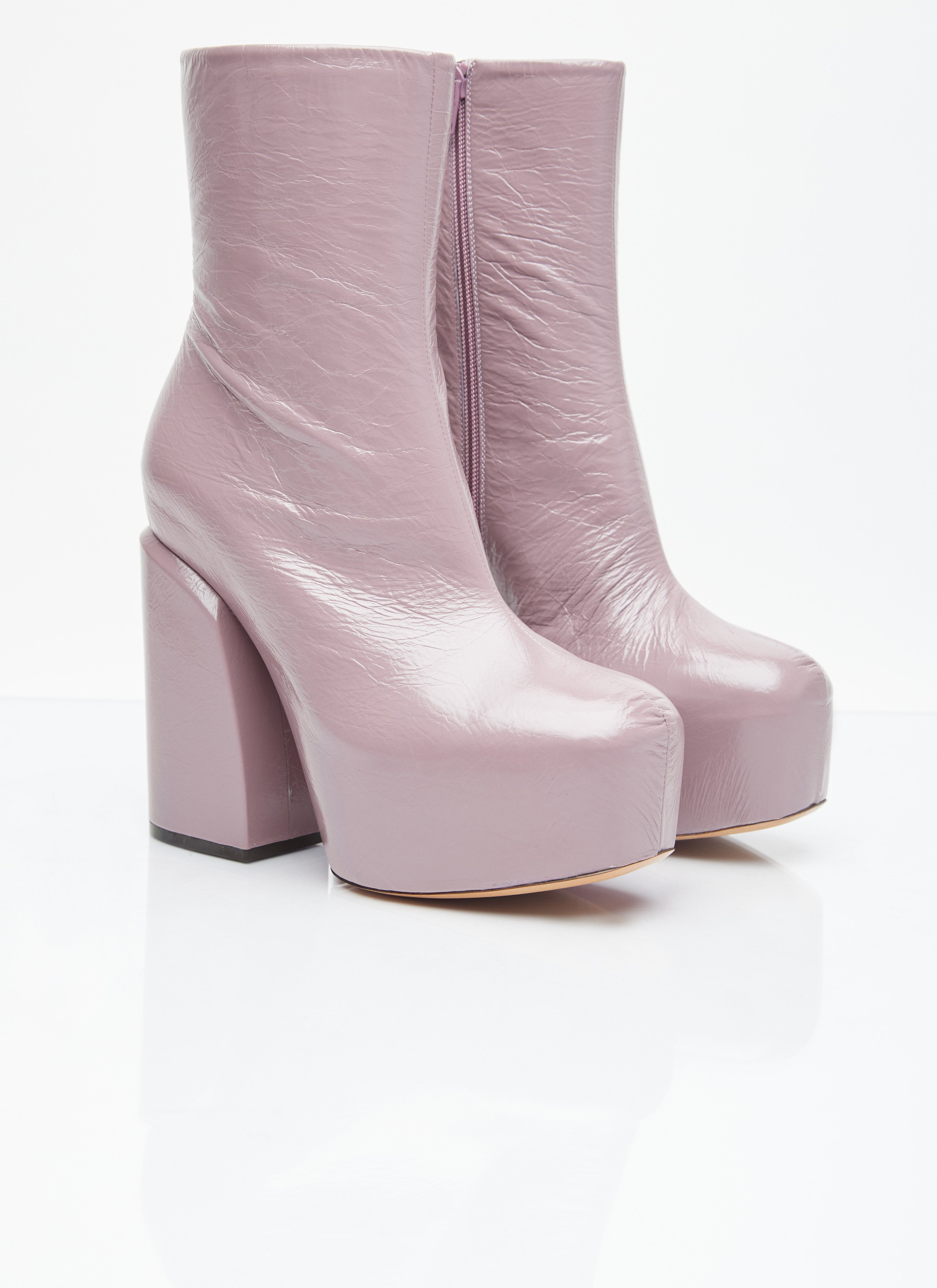 Dries Van Noten Women Platform Heel Leather Boots by Luosophy